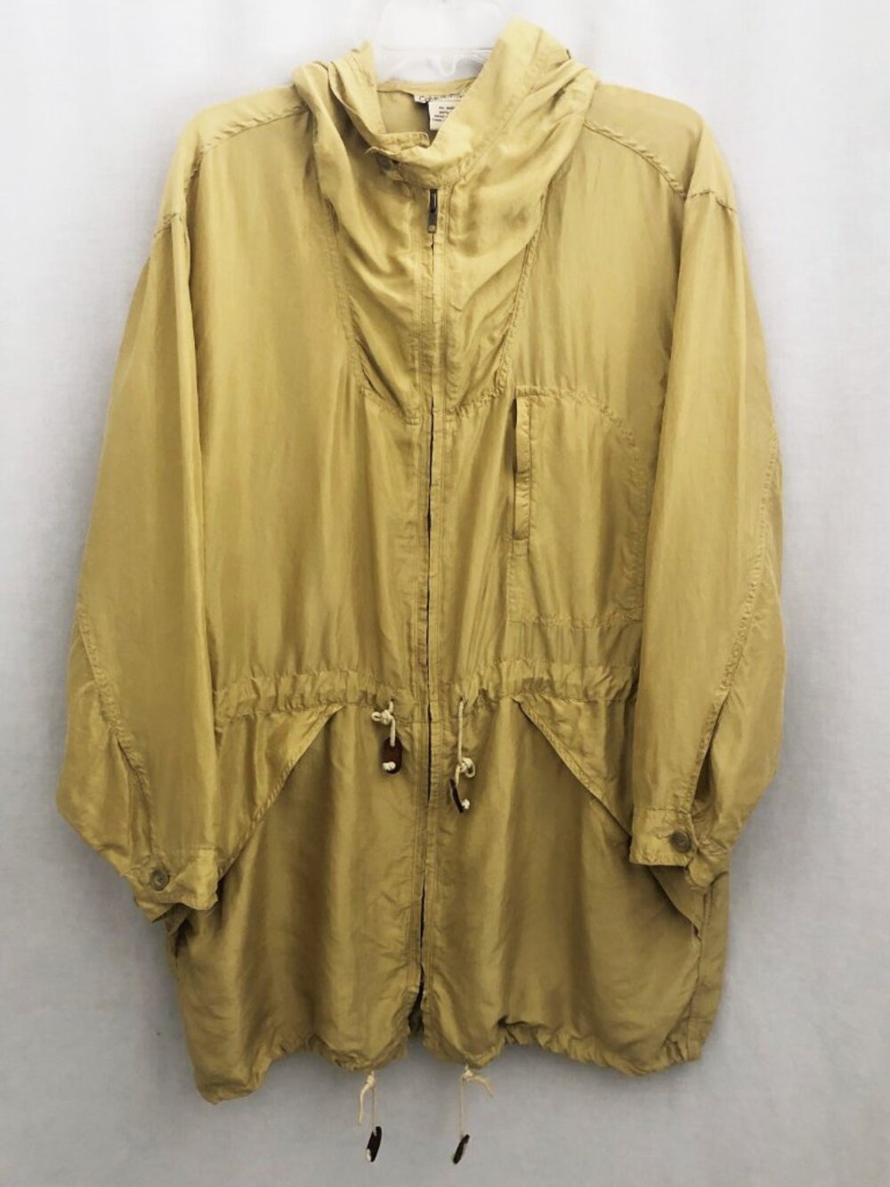 Vintage 90s Calvin Klein Silk Hooded Oversized Jacket Medium Large